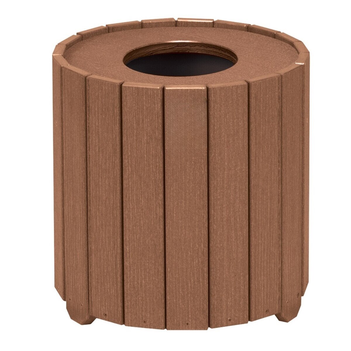 10 G Round Trash Container Walnut