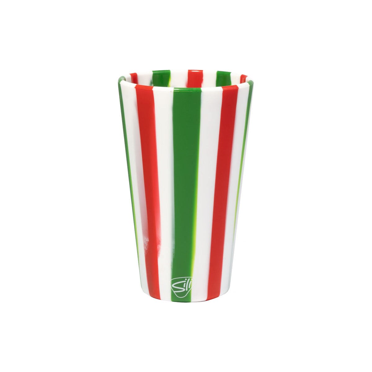 Pint Glass Poinsettia Stripe