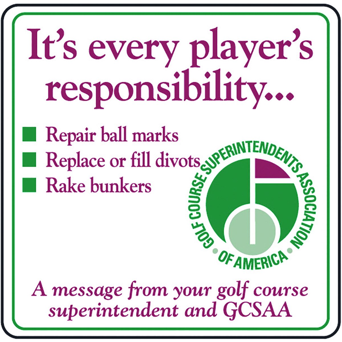 Every Player's Responsibility