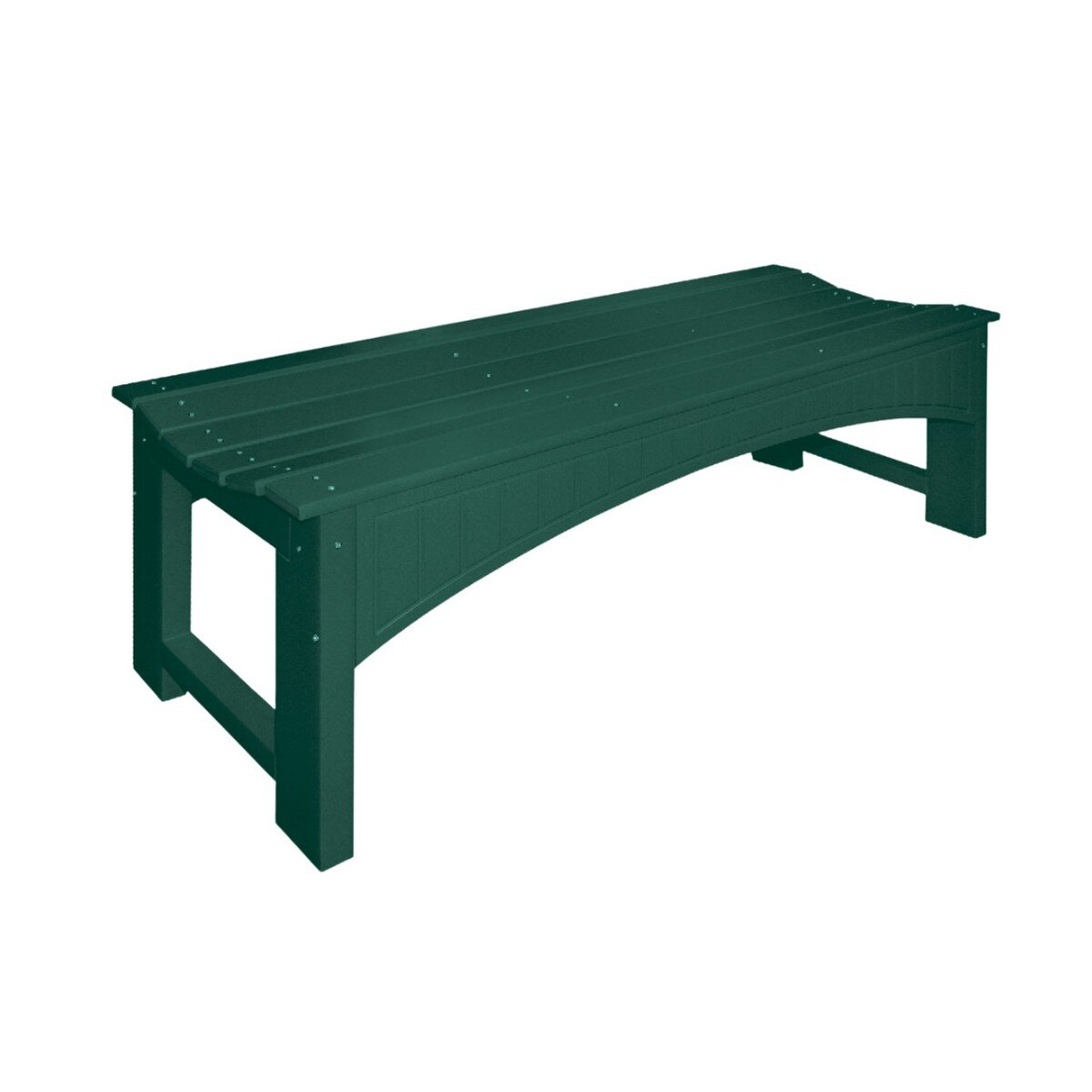 contoured mall bench green