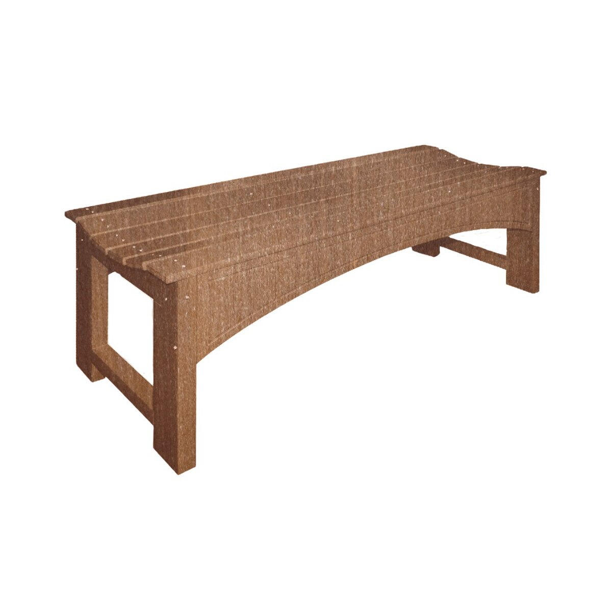 contoured mall bench walnut