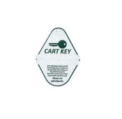 White Cart Key Tag Black Print