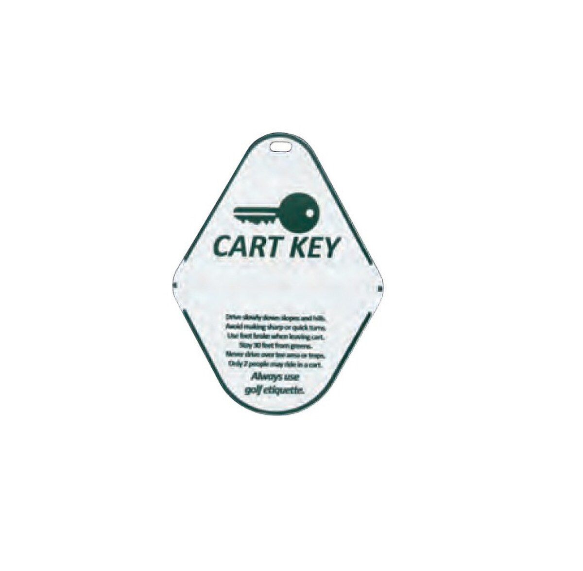 White Cart Key Tag Black Print
